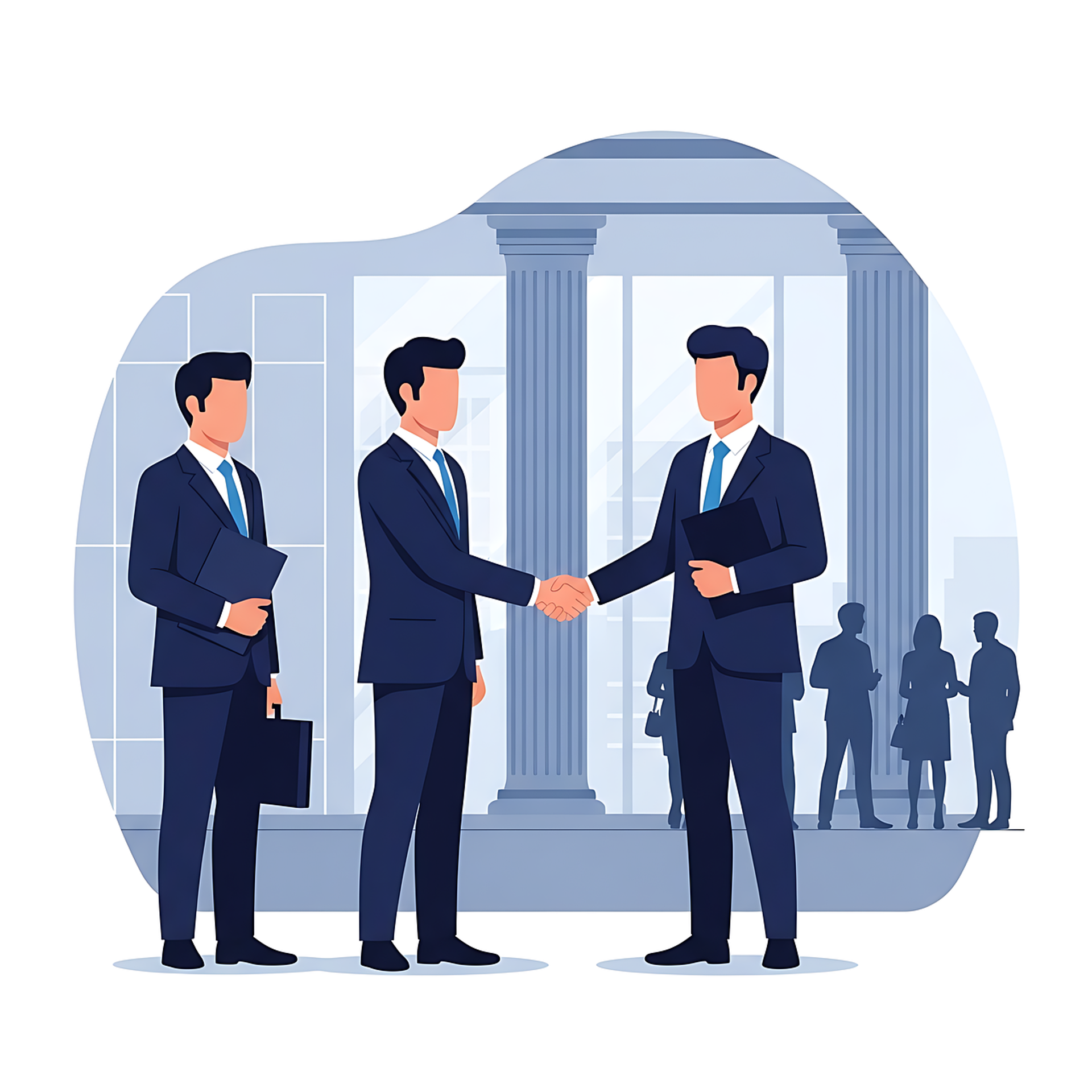 Människor skakar hand.